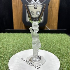 1 Vintage Crystal Port Glass Bayel Bacchus Male Nude Frosted Figural Stem 6”