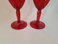 Set of 2 Waterford Brookside 8 3/8″ Red Iced Tea/Iced Beverage Water Glasses