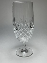 Vintage Crystal Iced Tea Glass Mikasa Criss-Cross Pattern with Fans 6.75”