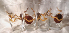 (4) Culver Highballs Vintage Glasses with 24k Seagulls Highballs