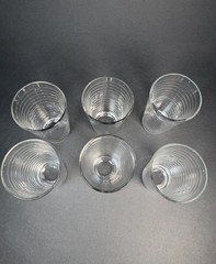 Libbey HOOPS Crisa Clear Ribbed Tumbler Glasses Set of 6 6”