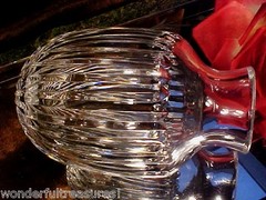 GORGEOUS REALLY CLEAR Crystal CUT GLASS TUMBLE UP Carafe & Tumbler RARE!