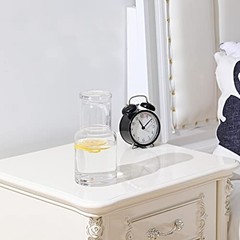 Nightstand Water Carafe & Glass Set – Tumbler Lid, Ideal for Bedroom, Bathroom,