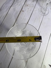 4 Wedgwood Majesty Wine Glasses, Clear Cut, Fans, Criss Cross, 7 3/4 x 3 2