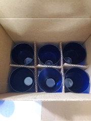 Vtg 12 Libbey VOGUE Cobalt Dark Blue Drinking Glasses 14.5 Oz & 17 Oz Set USA
