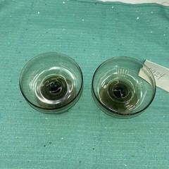 2 Vintage Smoke Brown Glasses Sherbet Dessert Champagne Pedestal MCM Tawny