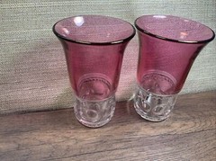 Tiffin Franciscan Flat Tumbler King’s Crown Cranberry Flashed