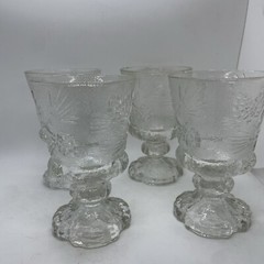 Vintage Indiana Glass Tiara PONDEROSA PINE 12oz Water Goblet 6″ Set of 4. Chips