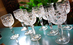 Vtg Set 8 NACHTMANN EDUARD Water Goblets Glasses SWAG & FILE 8 oz 6 5/8″