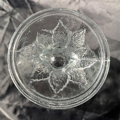 OPTIC PASABAHCE TURKEY CIRCLE OF ART GLASS 3D RAISED FRUIT COCKTAIL GLASS