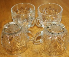 Jeannette Glass Co ~ FEATHER CLEAR #3200 PUNCH CUPS – 1950’S – 5 OZ – Set of 4