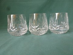 Three Waterford Crystal Lismore Pattern Roly Poly Tumblers