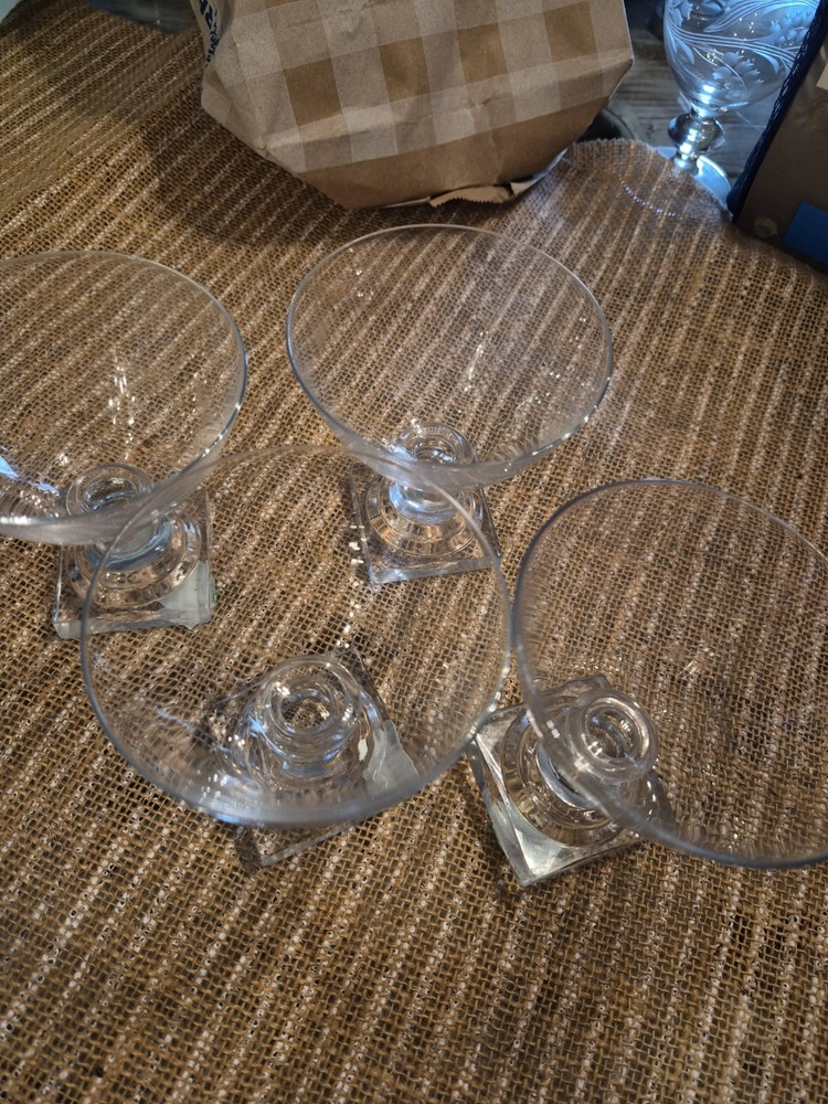 4 Tall Sherbet/Champagne Glasses Part Of Hans collection by Orrefors