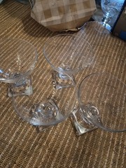 4 Tall Sherbet/Champagne Glasses Part Of Hans collection by Orrefors