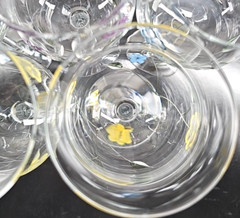 5 Pc Lenox Floral Spirit Tulip Wine Mixed Set Vintage Clear Flowers Stemware Lot
