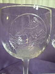 Crystal Glass Set Of 2 Tall 8”