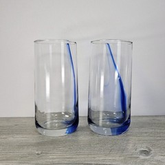 Greenbrier’s Blue Ribbon Highball Clear Drinking Glasses (Set of 2) 16 Oz