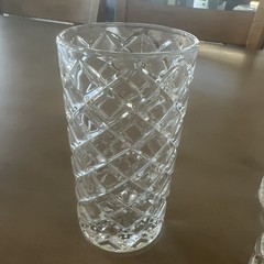 Set of 5 Diamond Cut Drinking Glasses 5 1/2 Inch Tall Vintage Tumblers Barware