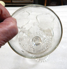 FOUR Water Wine Goblets Glasses Vintage Anchor Hocking Bubble Foot 5 1/2″ c1950
