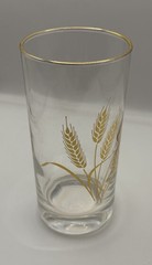 Set of 4 Vintage Gold Wheat Homer Laughlin Highball Glasses Gold Rim MC