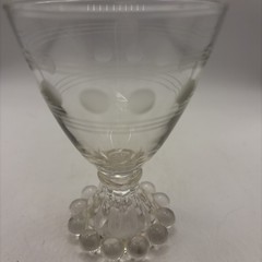 Anchor Hocking Berwick Boopie Clear Cordial Drink Glass Etched Dots Lines 4”T