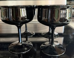 vintage Lenox «Midnight Mood» amethyst black glass champagne coupes Set Of 4 🤩