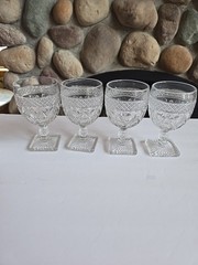 Set of 4 Vintage IMPERIAL GLASS-OHIO Cape Cod Clear Water/Wine Goblets 5.75″