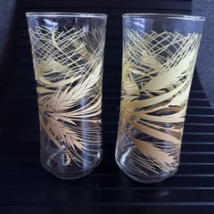Libbey Golden Wheat Tumblers and Juice Glasses 2+4 Vintage Lovely MCM