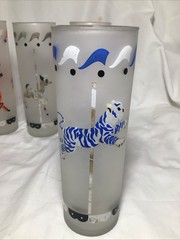 Libbey 1950 Carousel Animals Frosted Glass Set Of Six