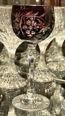 Nachtmann Traube Amethyst Purple Tall Hock Wine Crystal Glass 7 5/8”