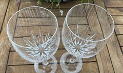Pair Wedgwood Vera Wang Duchesse Wine Glasses, 9.5″ EXCELLENT!