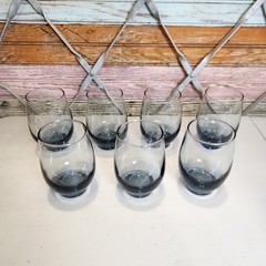 Set Of 7 VTG Libbey Tempo Blue Glass Tumbler See Photos To See A Few Air Bubbles