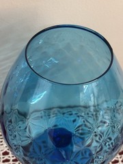 Blue Large Decorative Glass Stemmed Brandy Shape