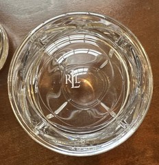 Set Of 2 RALPH LAUREN Brogan Double Old Fashioned Crystal Whiskey Glasses RLL