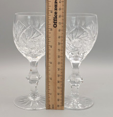 American Brilliant Cut Barbara Claret Wine Glasses Set of 2