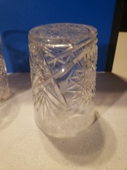 Pair Of Antique Crystal Low Ball Glass Barware Jd Bergen Golf Pattern