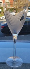 LENOX Crystal Made USA Frosted Glass FANLIGHT 8.5″h GOBLET Glass BRAND NEW
