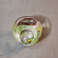 Vtg BBG|Bay Blown Glass Party Cup Pair|Hand Blown Art Glass UV Uranium Star|READ