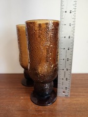 Vintage Oiva Toikka Fauna Brown Beer Glasses Arabia Nuutajärvi Finland Set of 3