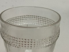 EAPG Clear Glass Water Goblet with Double Ribbon Decoration