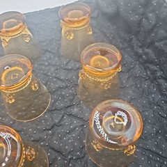 Rare cordial Glasses amber Blown Glass