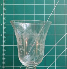 11 VTG Crystal Etched Wine Glasses Elegant Floral Design 2 Sizes