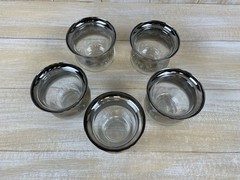 MCM Dorothy Thorpe Silver Fade Seafood Cocktail Nesting Glasses Set Of 5