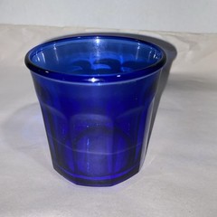 Luminarc Arcoroc Cobalt Blue 500ml 10 Panel Glass France Vintage Superior