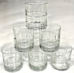 SET OF 6 Vintage ANCHOR HOCKING TARTAN 3.5″ Old Fashioned Rocks GLASS USA