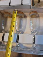 3 Box of 4 Each Cellini Crystal Stemware Glasses 24 KT Gold Trim Italy Vtg