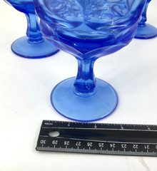 4- Fostoria Champagne/ Tall Sherbert Argus Blue 5 1/8″ Tall