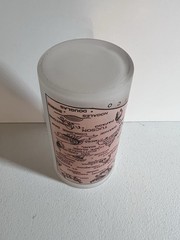 Hazel Atlas VTG Arizona Souvenir Glass 5” Pink Frosted Mid Century Western
