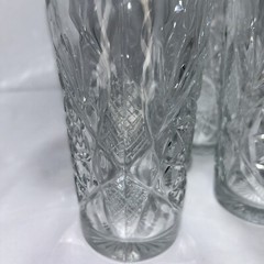 Set of 4 Libbey Hobstar Star Burst Clear Glass 6″ Tumblers Highball Ice Tea NEW
