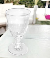 Simon Pearce PEZ7 Clear Crystal Rippled Hand Blown 17 OZ Glass Water Goblet NEW